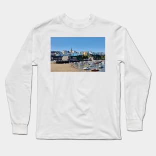 Tenby Harbour Beach, Pembrokeshire Long Sleeve T-Shirt